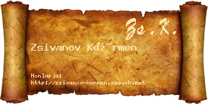 Zsivanov Kármen névjegykártya